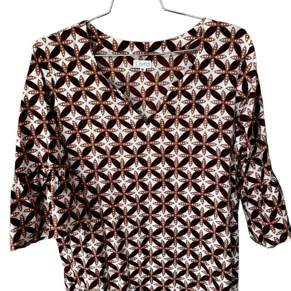 Livro Ruffle Hem Dress, Mocha Geo M - Picture 2 of 5